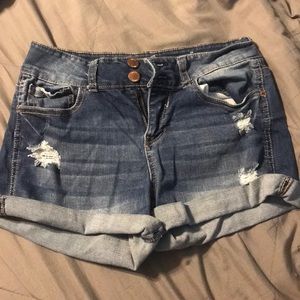 Mid rise jean shorts
